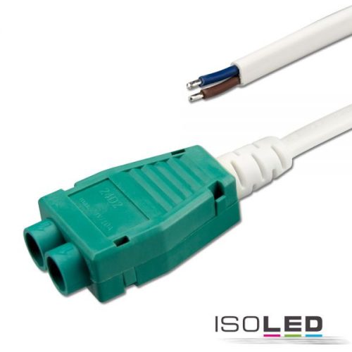 Mini-Plug 2-es elosztó, female, 1 m, 2x0,75, fehér-zöld, max. 24 V/10 A
