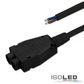   Mini-Plug 2-es elosztó, female, 1 m, 2x0,75, fekete, max. 24 V/10 A