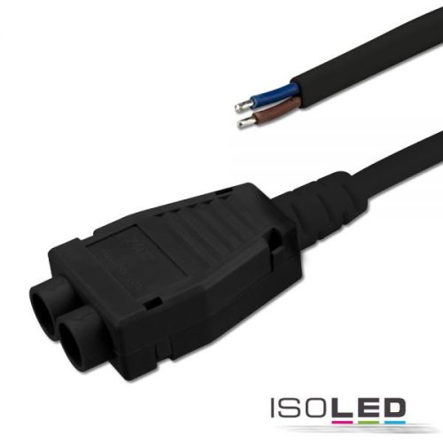 Mini-Plug 2-es elosztó, female, 1 m, 2x0,75, fekete, max. 24 V/10 A
