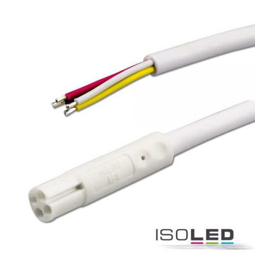 Mini-Plug RGB csatlakozókábel, male, 1 m, 4-pólusú, fehér, max. 24 V/6 A