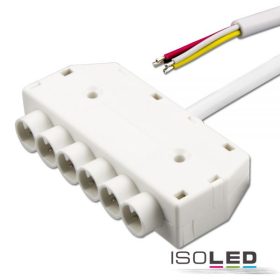   Mini-Plug RGB 6-os elosztó, female, 1 m, 4-pólusú, fehér, max. 24 V/6 A