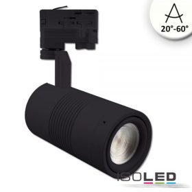   3 Fázisú Sínre Szerelheto Spotlámpák, Fókuszálható, 35 W, 20°-60°, Fekete, 3500K