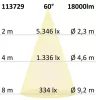 LED csarnoklámpa FL, 120 W, IP65 semleges fehér, 60°, 1-10 V dimmelheto