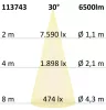 LED csarnoklámpa  LN, 50W, 30°, IP65, 1-10V dimmelheto, hideg fehér