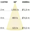 LED csarnoklámpa  LN, 50W, 60°, IP65, 1-10 V dimmelheto, hideg fehér