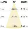 LED-es downlight Prism vakításcsökkento 18W, IP54, meleg fehér, dimmelheto