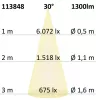 LED süllyesztett lámpatest vetítolencsés vonal, fehér/fekete, dimmelheto, 20 W, meleg fehér