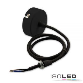   Kerek, Fekete Mennyezeti Baldachin 1,5 M-Es Fekete 2 Pólusú Kábellel