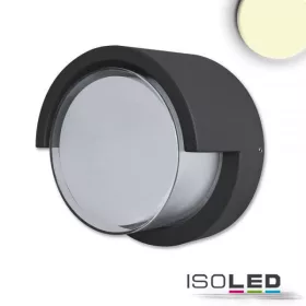   LED fali lámpa, kerek, IP54, 6 W, homok fekete, meleg fehér