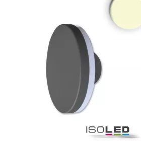   LED fali lámpa, kerek, IP54, 12 W, homok fekete, meleg fehér