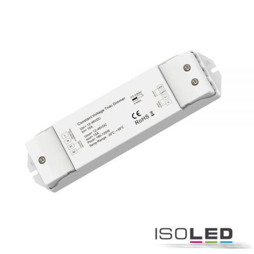 Sys-Pro PWM-dimmer, 40-230V TRIAC bemenet , 1 csatornás, 12-48V DC 15A