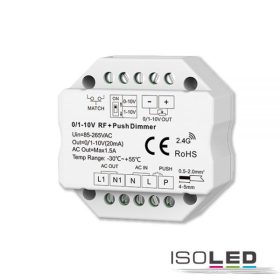   Sys-Pro nyom/rádió Mesh dimmer 0/1-10V kimenet és kapcsoló, 85-265V, 1.5 A