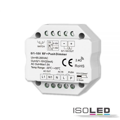 Sys-Pro nyom/rádió Mesh dimmer 0/1-10V kimenet és kapcsoló, 85-265V, 1.5 A
