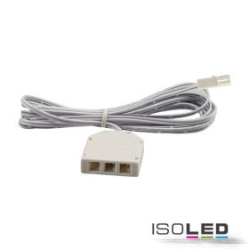   MiniAMP 3-as elosztó (1 Male csatlakozó 3 aljzaton), 30cm, 2 pólusú, fehér, max. 3.5A.