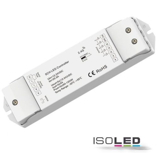 Sys-Pro 5 csatornás LED kontroller,RGB + CCT nyom/rádió Mesh PWM dimmer,1-5 csatornás,12-24V DC 5x5A