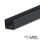 LED konstrukciós profil SURF6 alumínium fekete RAL9005, 200cm