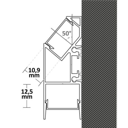 LED konstrukciós lámpa profil HIDE ASYNC alumínium fehér RAL 9003, +J2298+J2293:J2304