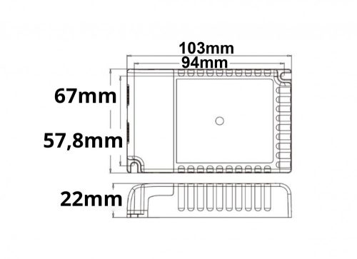 LED állandó áramú 300-900mA (9-58V), 30W, Push/0-10V/DALI dimmelheto, SELV
