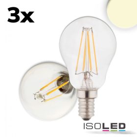   E14 LED Illu lámpa, 4W, világos, meleg fehér, 3 darabos csomagban