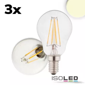   E14 LED Illu lámpa, 4W, világos, meleg fehér, 3 darabos csomagban