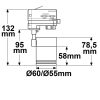 Isoled 3 fázisú lámpatest GU10 foglalattal, Mini, fekete