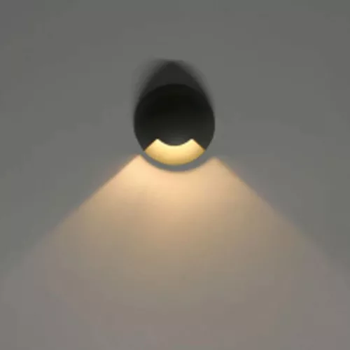 LED Padlóba süllyesztett lámpa, kerek 1SIDE 60mm, fekete, 12-24V, IP67, 3W, 60°, meleg fehér