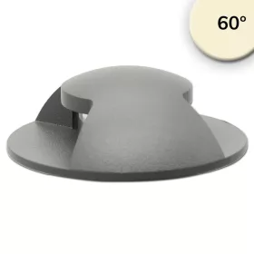   LED Padlóba süllyesztett lámpa, kerek 2SIDE 60mm, fekete, 12-24V, IP67, 3W, 60°, meleg fehér