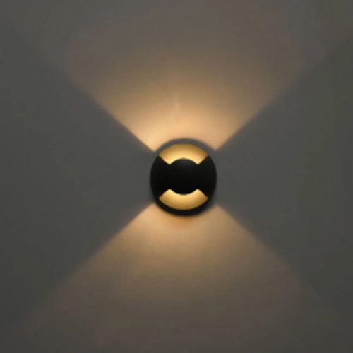 LED Padlóba süllyesztett lámpa, kerek 2SIDE 60mm, fekete, 12-24V, IP67, 3W, 60°, meleg fehér