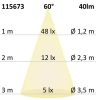 LED Padlóba süllyesztett lámpa, kerek 2SIDE 60mm, fekete, 12-24V, IP67, 3W, 60°, meleg fehér