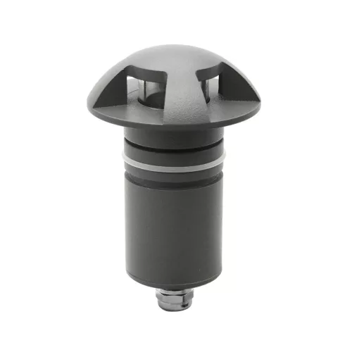 LED Padlóba süllyesztett lámpa, kerek 4SIDE 60mm, fekete, 12-24V, IP67, 3W, 60°, meleg fehér