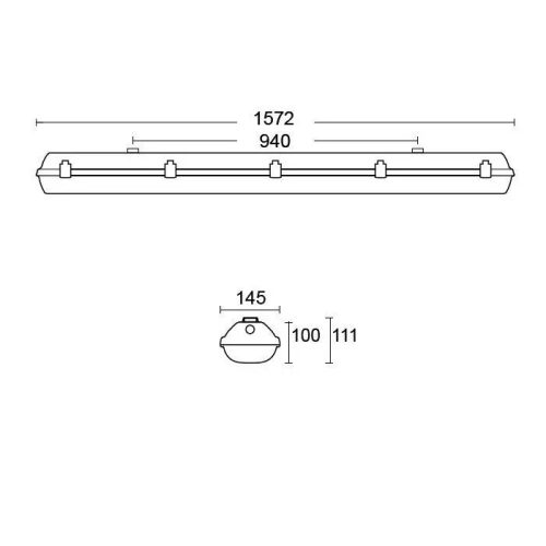 LED Por és páramentes robbanásbiztos lámpatest ATEX II 150cm, 54W, IP66, semleges fehér IK10