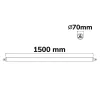 LED lineáris lámpa HP 150cm, IP69K, 48W, 155lm/W, 4000K, IK10 ütésálló, nagynyomással, gőzzel tisztítható