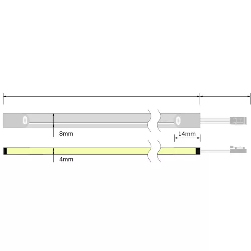 LED NeonPRO930 Custom flexibilis szalag B04H08, 24V DC, 10W, IP67, 3000K, 5m, 180 LED/m, klipszekkel