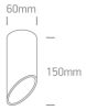 12105E1 / B / GL fekete henger MR16 GU10 10W 150mm sötét fény