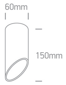 12105E1 / B / GL fekete henger MR16 GU10 10W 150mm sötét fény
