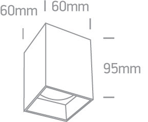 12105NA / B Black Gu10 10W Sötét Light Square