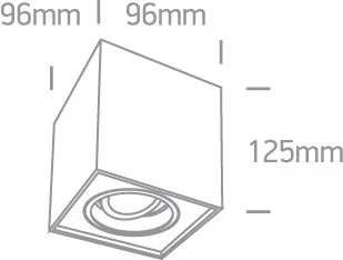 12105YA / B Fekete GU10 10W Állítható négyzet 100-240V