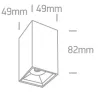 12106B / B / W Fekete LED 6W WW 38DEG IP20 230V