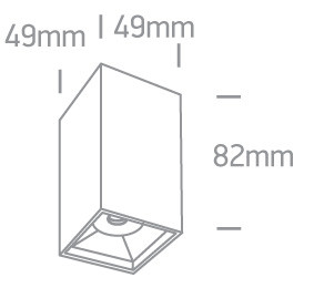 12106B / B / W Fekete LED 6W WW 38DEG IP20 230V