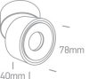 12108LA / B / W Fekete COB LED 8W WW IP20 230V