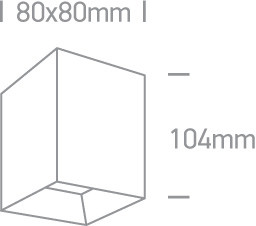 12110HA / W / W fehér LED 10W WW IP20 60DEG 230V négyzet sötét fény