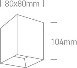 12110HA / W / W fehér LED 10W WW IP20 60DEG 230V négyzet sötét fény