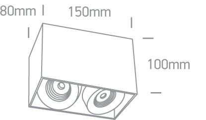 12208xa / w / w fehér LED 2x8w ww 36deg IP20 100-240V