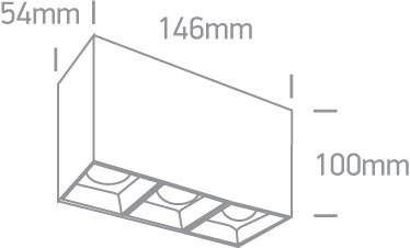 12307B / W / W fehér LED 3x7W WW 36DEG IP20 100-240V