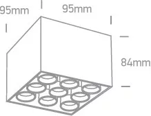 12906C / B / W Fekete LED 20W WW IP20 230V sötét fény