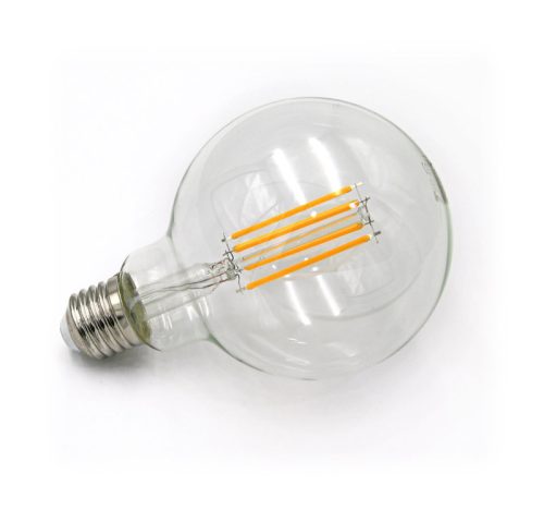 Adeleq LED filament G95 E27 8W 2800K fényforrás, 1040lm 