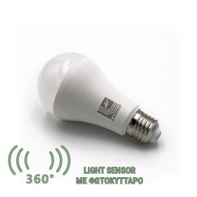 Adeleq E27 Led 12W Beépített Alkonykapcsolóval 3000K