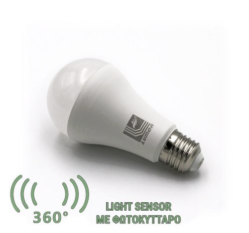 Adeleq E27 Led 12W Beépített Alkonykapcsolóval 3000K