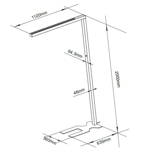 TRONIX 138-001 ÁLLÓLÁMPA 81W DIREKT/INDIREKT 6000/3000LM 3500K 30° IP20 2M FEKETE
