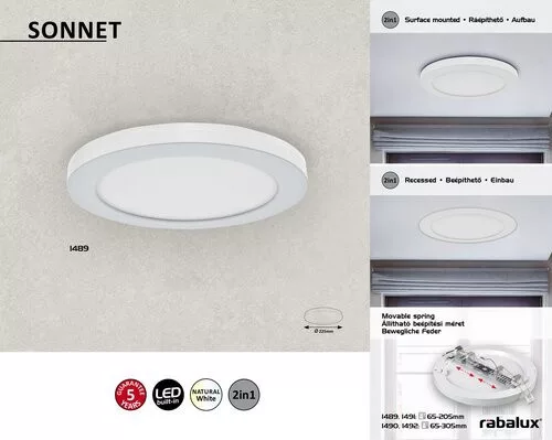 Rábalux RX-1489 Sonnet süllyesztett lámpa  NW